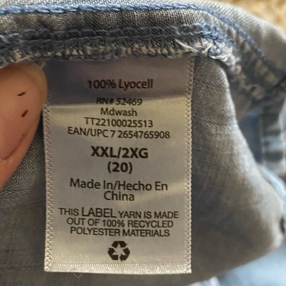 Time & Tru Sleeveless Chambray Shirt Plus Size XXL (20) - Picture 11 of 12